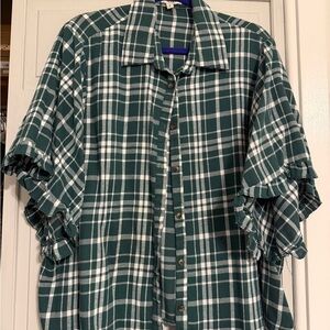 ANDREE BY UNIT Green Plaid Button Down Shirt